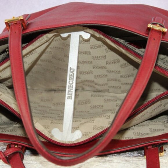 Michael Kors Jet Set Travel Tote & Wallet Set – Dark Red Saffiano Leather - Picture 6 of 17